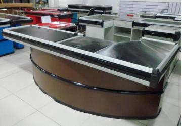 Fashion Design Supermarket Cashier Checkout Counter with Conveyor Belt Yd-R0001