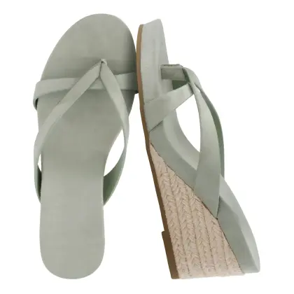 Women Espadrille Wedge Platform Flip Flops