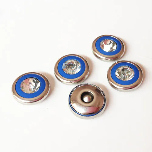 12.5mm Glass Rhinestone Rivets Blue Enamel Inside