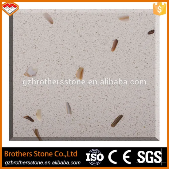 Well polished white silica quartz stone