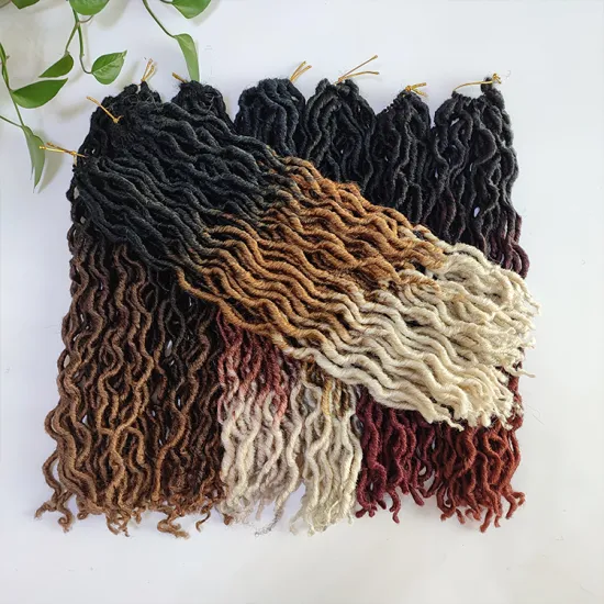 Wholesale Private Label  20inches Ombre Faux Wave Gypsy Goddess Locs Synthetic Crochet Hair Bulk for Women