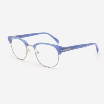 Round Acetate And Metal Combined Unisex Optical Frames 23A3069