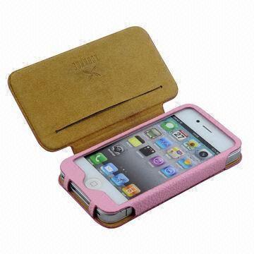 Case for iPhone 4/4S, Printing Pattern, Soft Leather Material, Any Colors and Logos Available