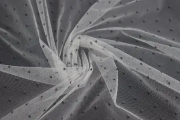 100% Nylon Dots Pattern Mesh Dress Fabric