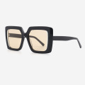 Rectangular Oversize Lamination Acetate Female Sunglasses 23A8079