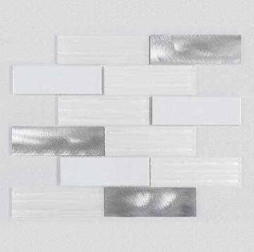 Living room white glass ceramic mosaic wall tiles