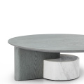 Мраморный деревянный круглый стол