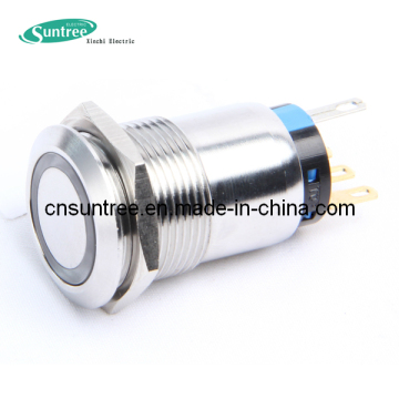 19mm Diameter 1no 1nc Stainless Steel Waterproof Electric Metal Momentary Pushbutton Switch 12V DC LED Light Illuminated Pushbutton Switch