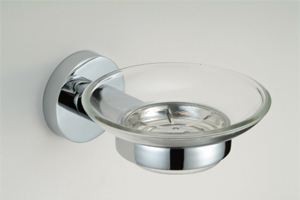 SD2015b Polished Chrome Holder with Frosted Glass Soap Dish, Bathroom Hardware, Bathroom Accessories