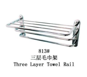 Yijin Wall Mounted Bathroom 3 Layer Towel Rack Stainless s\Steel Towel Rail 813