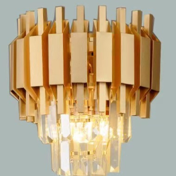 Modern Luxury Brass LED Wall Light with Glass Shade for Living Room Decoration