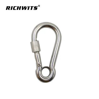 Rigging hardware carabiner hook stainless steel carabiner hook with screw nuk