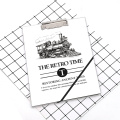 Retro Time Style Cover A4 Zwischenablage mit Notebook