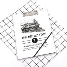 Retro time style cover A4 clipboard with notebook