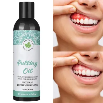 Organic Mouthwash Coconut Oil Pulling Oil for Oral Health Teeth Whitening