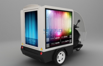 YES-M1 Mini Scooter 3-side Light Box for outdoor advertising