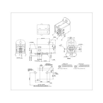 USB2.0 B Type 90° DIP With Flange M3