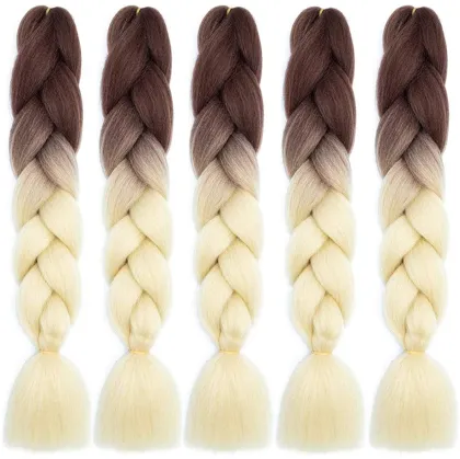Synthetic braiding hair yaki ombre braiding pre stretched super jumbo hair crochet braids for african hair extension