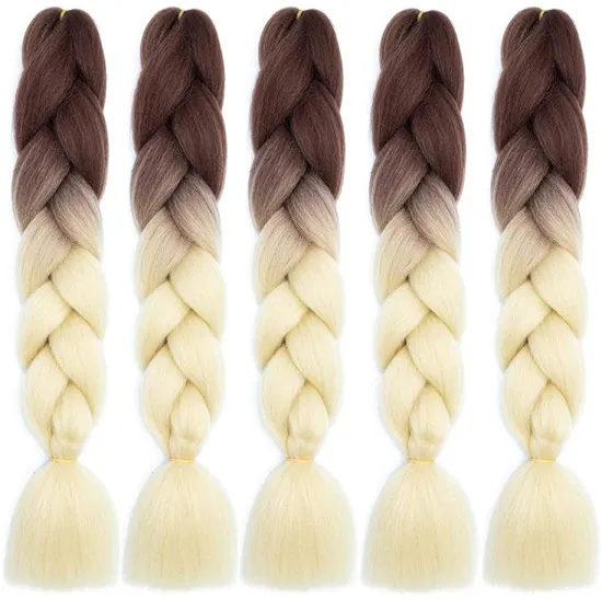 Synthetic braiding hair yaki ombre braiding pre stretched super jumbo hair crochet braids for african hair extension