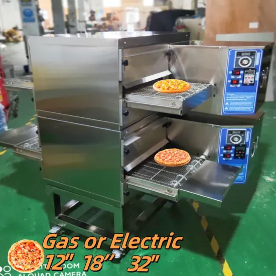 Two Layer Gas Convection Pizza Oven with Conveyor Belt