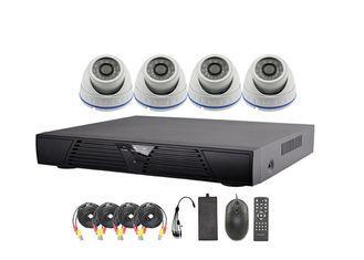 Indoor Dome 4 Channel DVR CCTV Security Camera Systems with