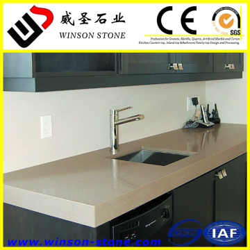Chinese top brand cheap beige quartz stone countertop for kitchen