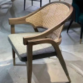 Free Sample Wooden Home Furniture Rattan Wicker Back with Soft Cushion Kitchen Wood Dining Restaurant Chair