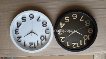 Fashion 3D plastic wall clock with quartz clock movement