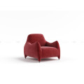 Sillón de tela de terciopelo rojo sillón salón