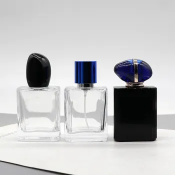 50ml Transparent Glass Bottle with Silver Aluminum Cap