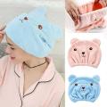 Lovely Cat Hair Drying Cap Towel Microfiber Quickly Dry Hair Shower Hat Wrapped Towels Bathing Cap Bathroom Accessories#9