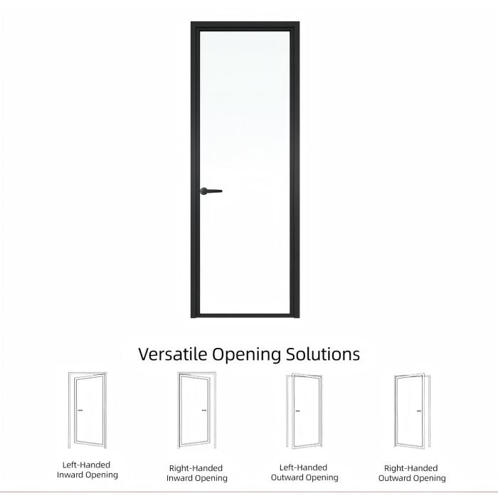 Banheiro moderno com porta giratória de alumínio