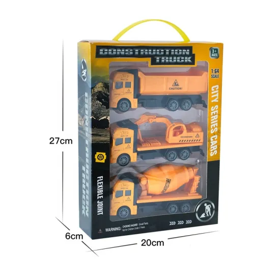 Hot Selling Sliding Pull Back Engineer Series Truck Toy 1:64 Die-cast Alloy Car for Kids