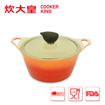 2015 factory price 24cm die-cast aluminum ceramic coating casserole dish