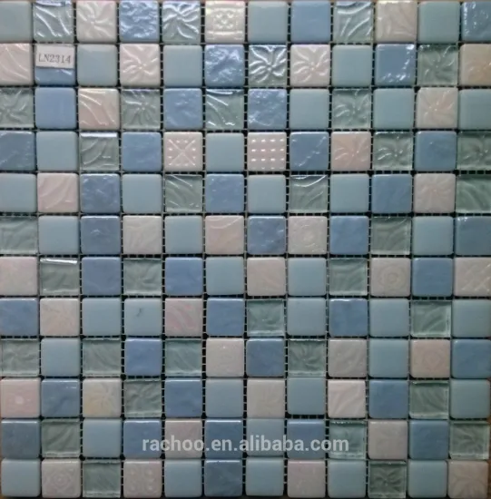 swimming pool blue solid glass mosaic tile backsplash kitchen bathroom wall flooring