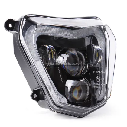 EMark Certified LED Headlight for Duke 690/Motorcycle Accessories LED Lights with Halo for Duke 690R