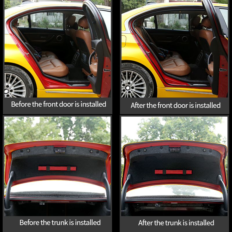 Car Door Seal Strips Auto Soundproofing Sealing Rubber Stickers Cars Seals Sound Insulation Universal Interior Auto Accessories