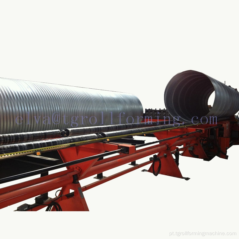Linha de produção de tubos espirais de aço ondulado automático