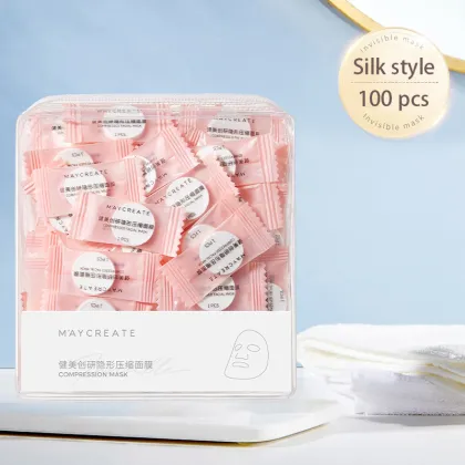 100 Pcs Compressed Facial Mask Sheets - DIY Disposable Natural Cotton Skin Care Masks