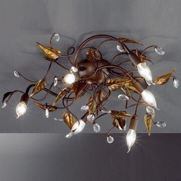 Flower Iron Ceiling Lamp/Ceiling Light, Made of Iron + Glass and 40W x E14 Power, CE Approval