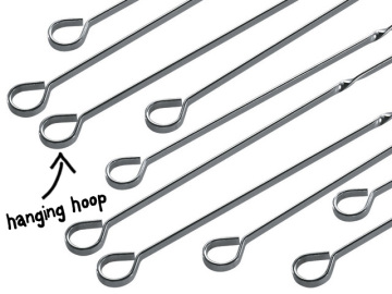 Common Frequently-used Stainless Steel BBQ Grill Meat Skewer