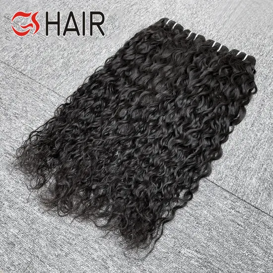 High Quality Double Drawn Raw Indian Human Hair Water Wave Bundles for GS Dropshipping