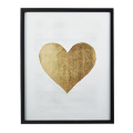 Frame de retrato de projeto dourado em forma de coração