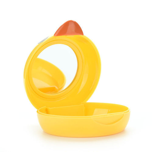 1Set Cute Yellow Duck Travel Glasses Plastic Contact Lenses Box Travel Contact lens Case Eyes Care Kit Holder Container Gift Hot