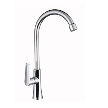 Black Brass Curved Single Lever Kitchen Sink Mixer Faucet Tap
