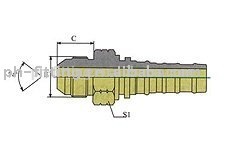 Interlock Hydraulic Fitting JIC male 74 Degree Cone