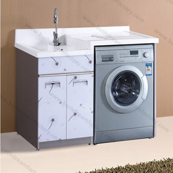 White Washed Oak Cabinets & Vanity Wash Hand Basin for Bathroom