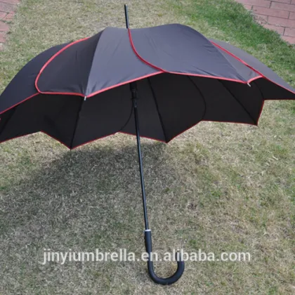 Black straight umbrella flower shape straight umbrella
