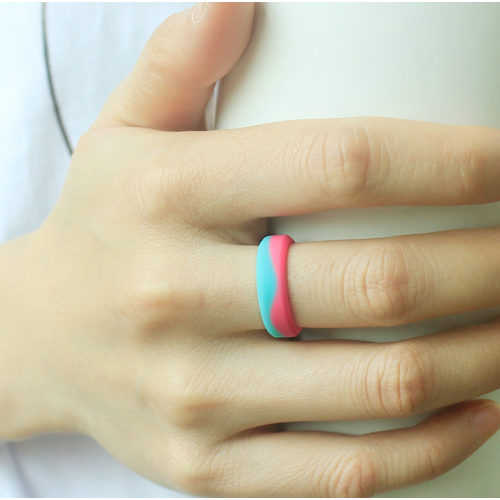 Custom Duotone Women`s Silicone Wedding Ring