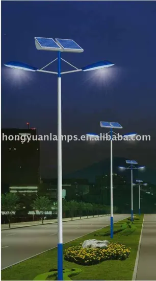 Double arm solar light pole
